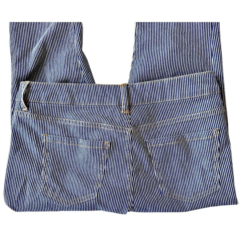 Harper Jeans Size 26 Pin Striped Navy White Skinny Straight Leg Mid Rise Cotton - Picture 7 of 12